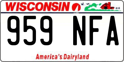 WI license plate 959NFA