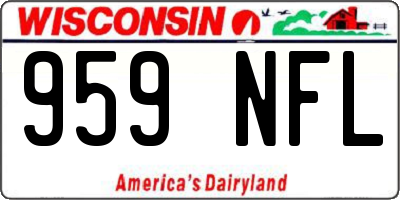 WI license plate 959NFL