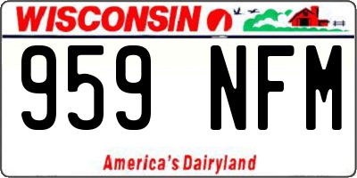 WI license plate 959NFM