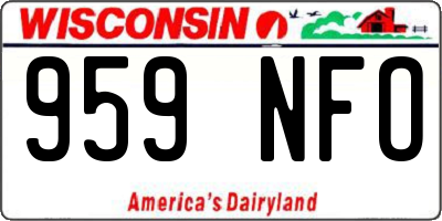 WI license plate 959NFO