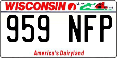 WI license plate 959NFP