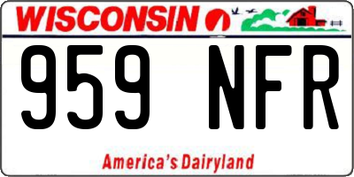 WI license plate 959NFR
