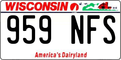 WI license plate 959NFS