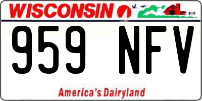 WI license plate 959NFV