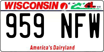 WI license plate 959NFW