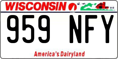WI license plate 959NFY