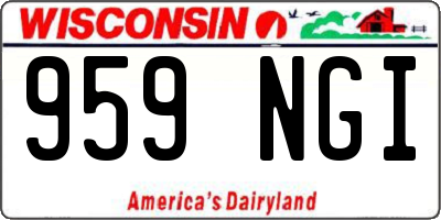 WI license plate 959NGI