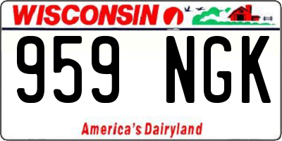 WI license plate 959NGK