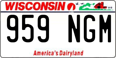 WI license plate 959NGM