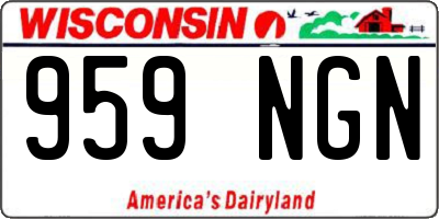 WI license plate 959NGN