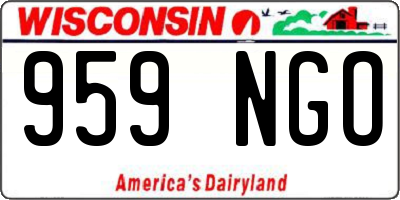 WI license plate 959NGO