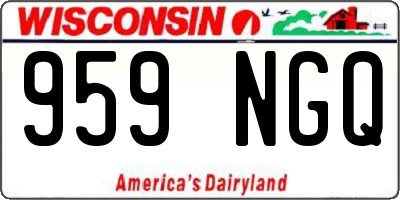 WI license plate 959NGQ