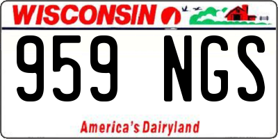 WI license plate 959NGS