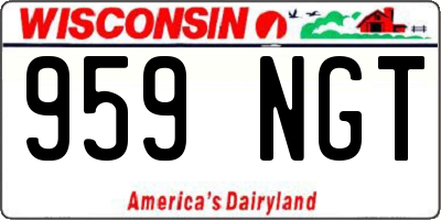 WI license plate 959NGT