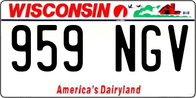 WI license plate 959NGV