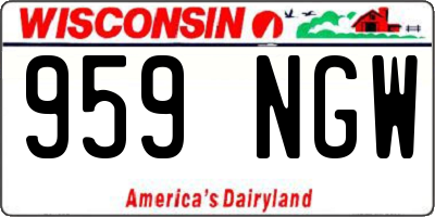 WI license plate 959NGW