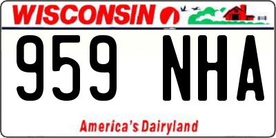 WI license plate 959NHA