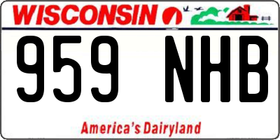 WI license plate 959NHB