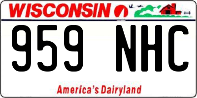 WI license plate 959NHC