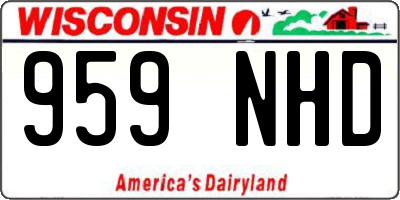 WI license plate 959NHD