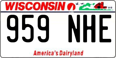 WI license plate 959NHE