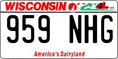 WI license plate 959NHG