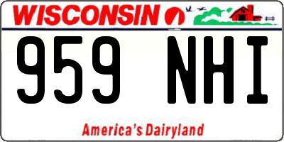 WI license plate 959NHI