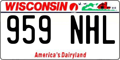 WI license plate 959NHL