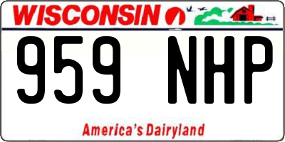 WI license plate 959NHP