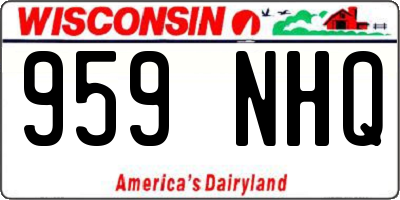 WI license plate 959NHQ