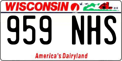 WI license plate 959NHS