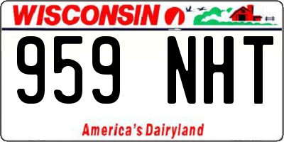 WI license plate 959NHT