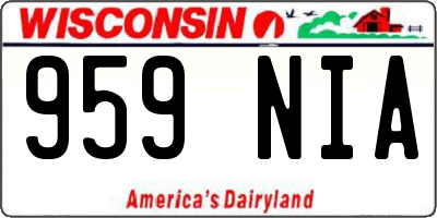 WI license plate 959NIA