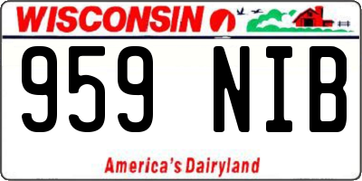 WI license plate 959NIB