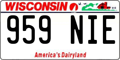 WI license plate 959NIE