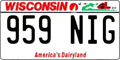 WI license plate 959NIG