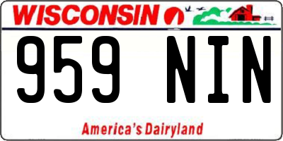 WI license plate 959NIN