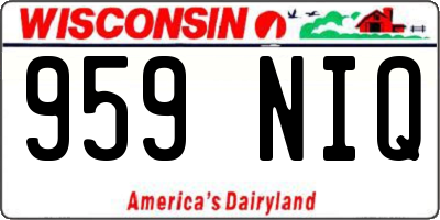 WI license plate 959NIQ