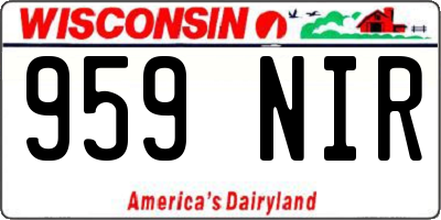 WI license plate 959NIR