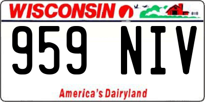 WI license plate 959NIV