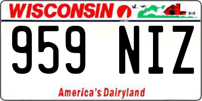 WI license plate 959NIZ