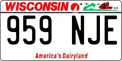 WI license plate 959NJE