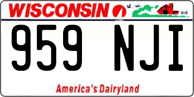 WI license plate 959NJI