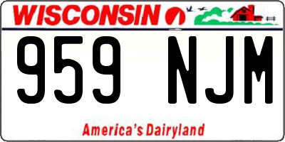 WI license plate 959NJM