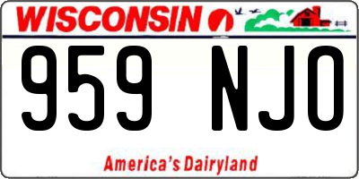WI license plate 959NJO