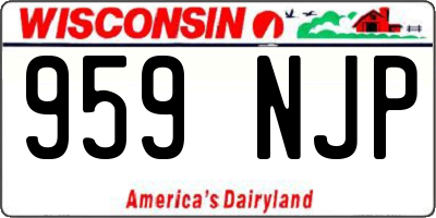WI license plate 959NJP