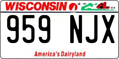 WI license plate 959NJX