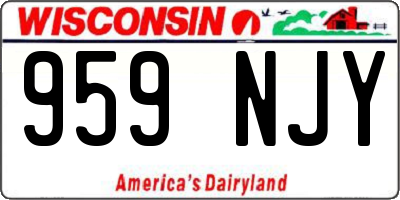 WI license plate 959NJY
