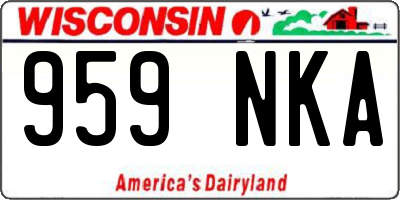WI license plate 959NKA
