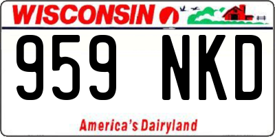 WI license plate 959NKD